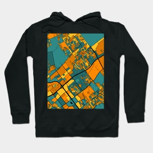 Laval Map Pattern in Orange & Teal Hoodie